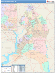 Prince George's County Wall Map Color Cast Style